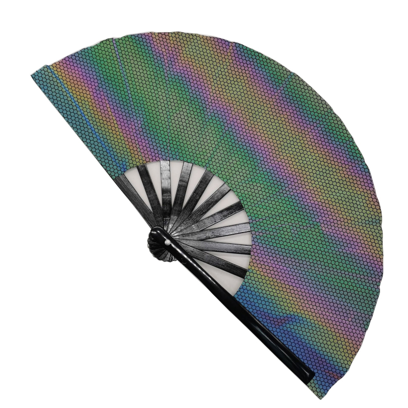 Ανακλαστικός υφασμάτινος ανεμιστήρας 33cm, ανακλαστικός υφασμάτινος ανεμιστήρας, ανακλαστικός ανεμιστήρας Kung Fu για πάρτι, πτυσσόμενος ανεμιστήρας