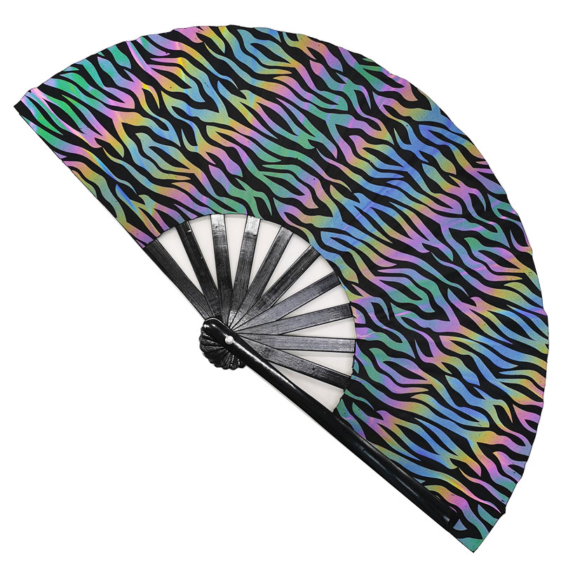 Ανακλαστικός υφασμάτινος ανεμιστήρας 33cm, ανακλαστικός υφασμάτινος ανεμιστήρας, ανακλαστικός ανεμιστήρας Kung Fu για πάρτι, πτυσσόμενος ανεμιστήρας