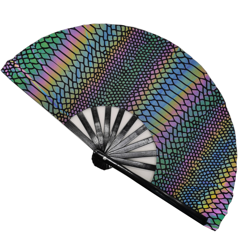 Ανακλαστικός υφασμάτινος ανεμιστήρας 33cm, ανακλαστικός υφασμάτινος ανεμιστήρας, ανακλαστικός ανεμιστήρας Kung Fu για πάρτι, πτυσσόμενος ανεμιστήρας