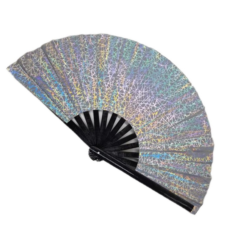 Ανακλαστικός υφασμάτινος ανεμιστήρας 33cm, ανακλαστικός υφασμάτινος ανεμιστήρας, ανακλαστικός ανεμιστήρας Kung Fu για πάρτι, πτυσσόμενος ανεμιστήρας