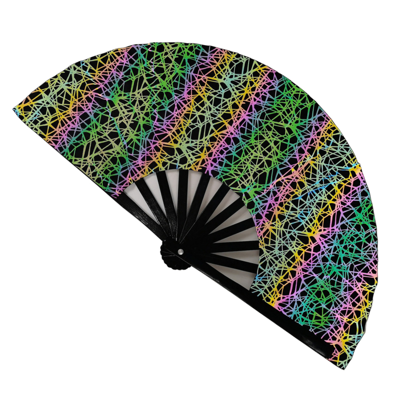 Ανακλαστικός υφασμάτινος ανεμιστήρας 33cm, ανακλαστικός υφασμάτινος ανεμιστήρας, ανακλαστικός ανεμιστήρας Kung Fu για πάρτι, πτυσσόμενος ανεμιστήρας