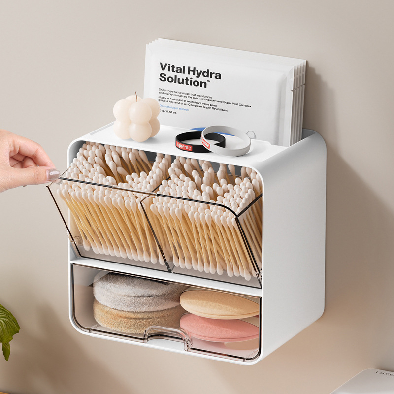 Kodumajapidamises kasutatav tualettruum, kosmeetika, puuvillane seinale kinnitatav hoiukarp, puudripuhastus, vatitups, vatitupsu paigutuskarp, ühiselamu juukseaksessuaaride hoiuriiul