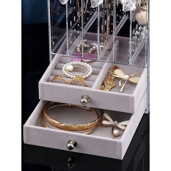 Auskarai Auskarai Auskarai Karoliai Papuošalų laikymo dėžutė Skaidri Didelės talpos Plaukų aksesuarai Tualetinis staliukas Vitrina