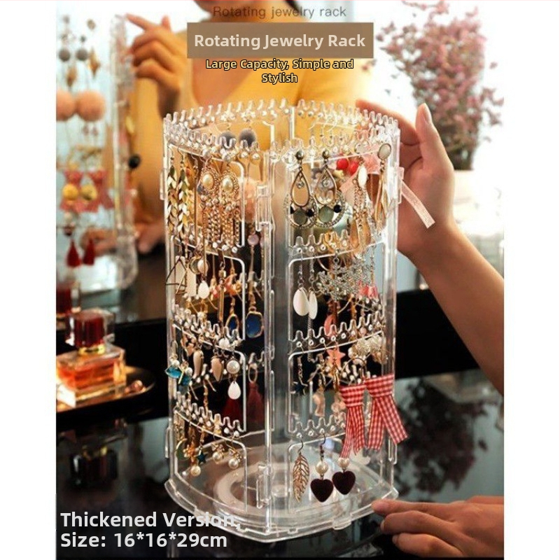 Auskarai Auskarai Auskarai Karoliai Papuošalų laikymo dėžutė Skaidri Didelės talpos Plaukų aksesuarai Tualetinis staliukas Vitrina