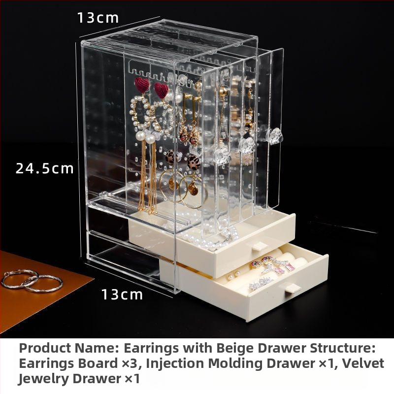 Auskarai Auskarai Auskarai Karoliai Papuošalų laikymo dėžutė Skaidri Didelės talpos Plaukų aksesuarai Tualetinis staliukas Vitrina
