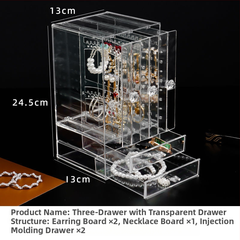 Auskarai Auskarai Auskarai Karoliai Papuošalų laikymo dėžutė Skaidri Didelės talpos Plaukų aksesuarai Tualetinis staliukas Vitrina