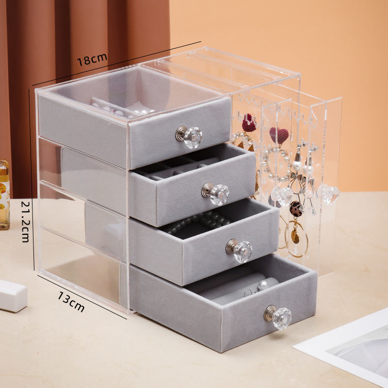 Auskarai Auskarai Auskarai Karoliai Papuošalų laikymo dėžutė Skaidri Didelės talpos Plaukų aksesuarai Tualetinis staliukas Vitrina