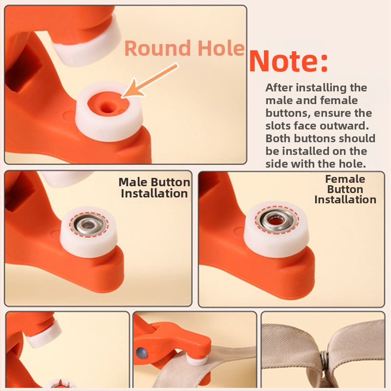 Комплект инструменти за монтаж на петзъба катарама, поставка за бебешки юргани без пирони и шевове, копче тип „тик-так“, катарама „за свекърва“, малко копче