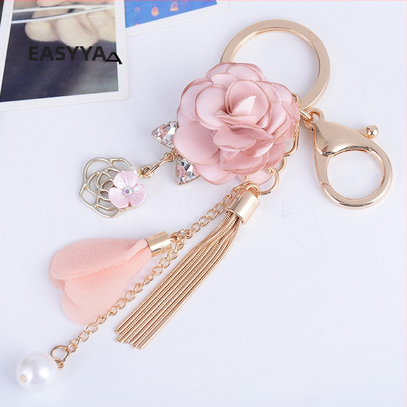 Korėjietiška mažo šviežio audinio gėlių kutais automobilio raktų pakabuko kūrybinio maišelio pakabuko išskirtinio pakabuko didmeninė prekyba