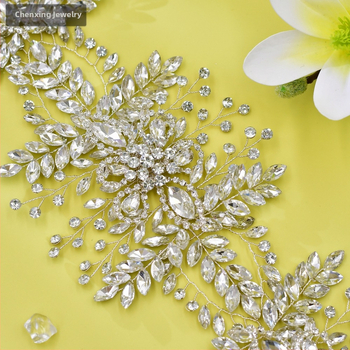 Αξεσουάρ μαλλιών νύφης Star CX409 σε ευρωπαϊκό και αμερικανικό στυλ, χειροποίητη κορδέλα μαλλιών με στρας από φύλλα λουλουδιών και φαρδιά κορδέλα μαλλιών με στρας