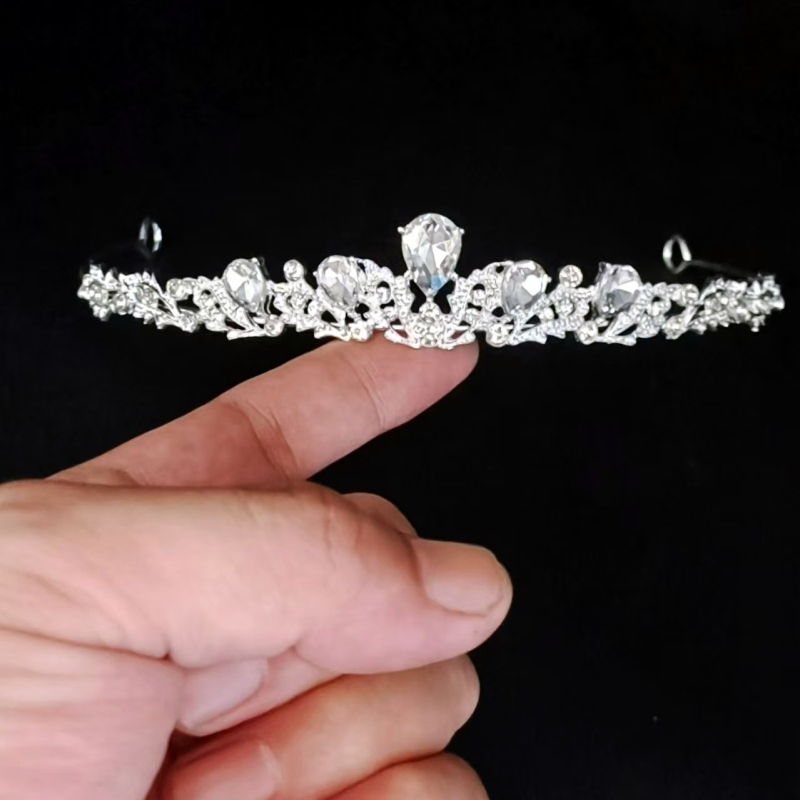 Uus Euroopa ja Ameerika tsirkoonist kroon Pruudi peakate Catwalk juuste aksessuaarid kleit esinemise aksessuaarid tüdruk sünnipäevakingitus kroon