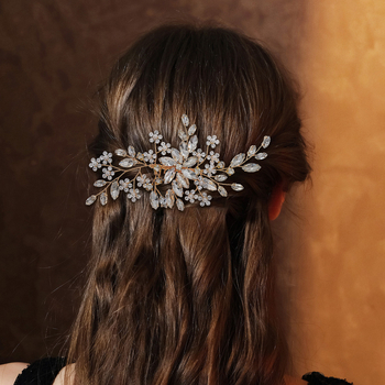 Ευρωπαϊκά και αμερικανικά νέα κοσμήματα νυφικού με καυτές πωλήσεις, νυφικό, κόμμωση, χειροποίητη χτένα λουλουδιών, χτένα μαλλιών μαρκησίας με στρας
