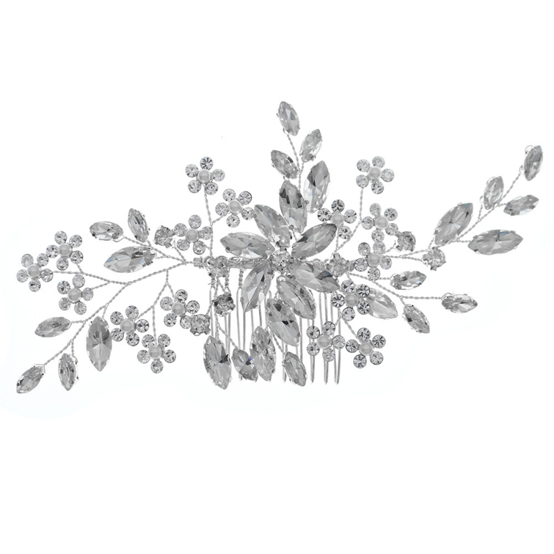 Ευρωπαϊκά και αμερικανικά νέα κοσμήματα νυφικού με καυτές πωλήσεις, νυφικό, κόμμωση, χειροποίητη χτένα λουλουδιών, χτένα μαλλιών μαρκησίας με στρας