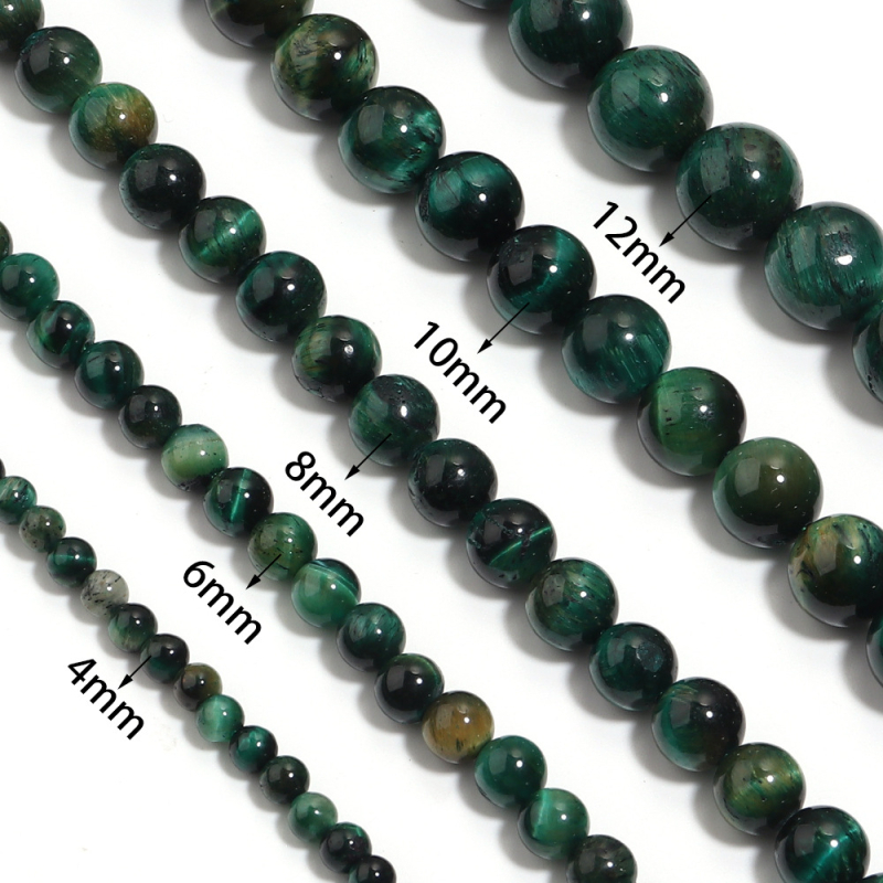 Sandėlyje Žaliosios tigro akies akmens apyrankė, palaidi karoliukai, rankų darbo „pasidaryk pats“ papuošalai, aksesuarai, žaliosios tigro akies akmens pusgaminiai, medžiagos, aksesuarai