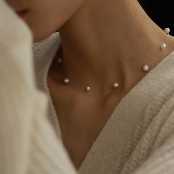 Κολιέ με μαργαριτάρια γλυκού νερού που δεν ξεθωριάζει, γυναικείο καλοκαιρινό κολιέ υψηλής ποιότητας με αλυσίδα κλείδας, κολιέ με κόκαλα φιδιού, χονδρική