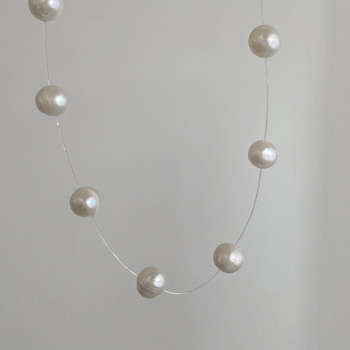 Κολιέ με μαργαριτάρια γλυκού νερού που δεν ξεθωριάζει, γυναικείο καλοκαιρινό κολιέ υψηλής ποιότητας με αλυσίδα κλείδας, κολιέ με κόκαλα φιδιού, χονδρική