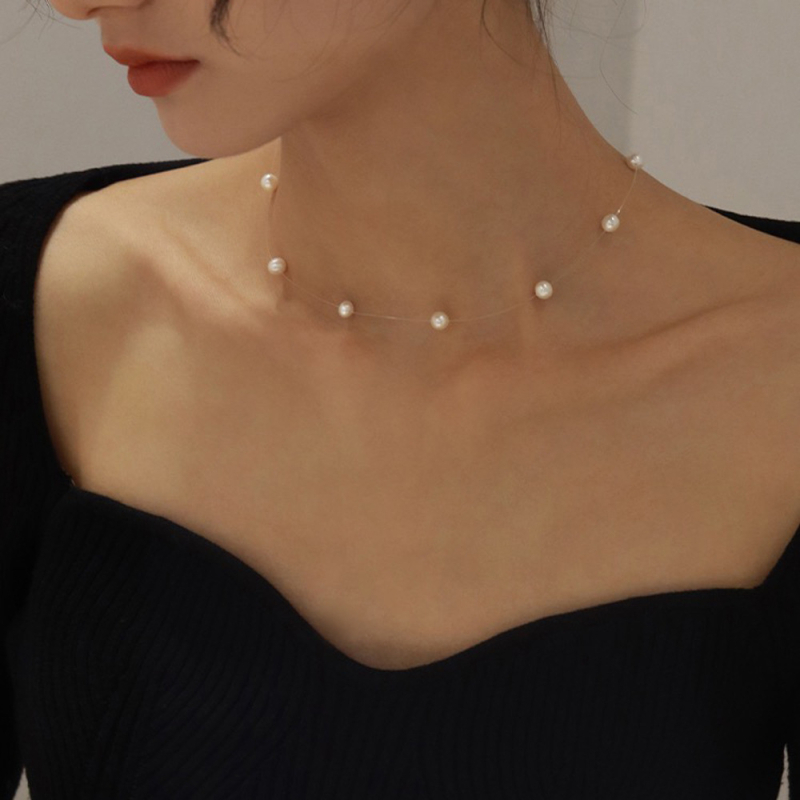 Κολιέ με μαργαριτάρια γλυκού νερού που δεν ξεθωριάζει, γυναικείο καλοκαιρινό κολιέ υψηλής ποιότητας με αλυσίδα κλείδας, κολιέ με κόκαλα φιδιού, χονδρική