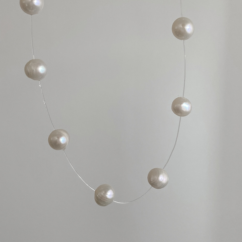 Κολιέ με μαργαριτάρια γλυκού νερού που δεν ξεθωριάζει, γυναικείο καλοκαιρινό κολιέ υψηλής ποιότητας με αλυσίδα κλείδας, κολιέ με κόκαλα φιδιού, χονδρική