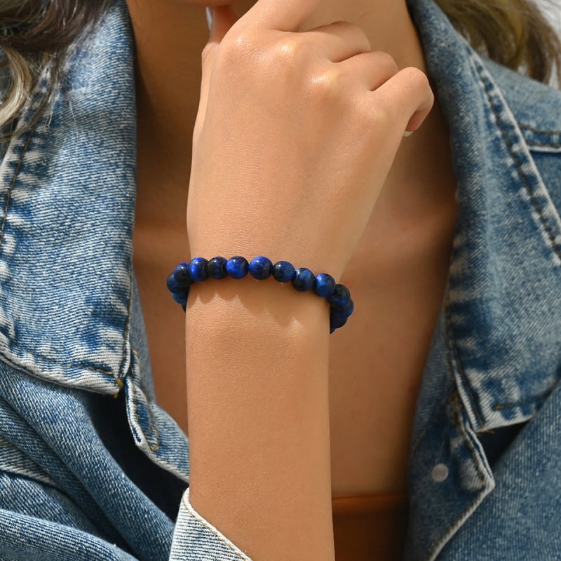 2024. aasta uus lihtne naturaalsest kivist helmestega käevõru, vintage käsitsi kootud nišikujundusega käevõru, naistele sobiv käevõru