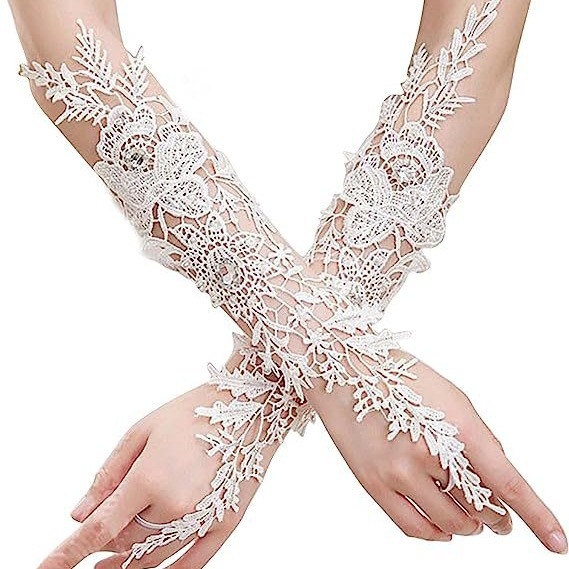 Didmeninė prekyba nuotakos vestuvine suknele, vestuvinė etiketo pirštinė, vandenyje tirpios nėrinės, gėlės formos, rombo formos, kabliuko formos, ilgos pirštinės, tuščiavidurės, be pirštų, naujas stilius.