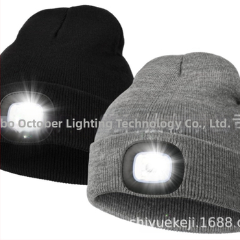 Ζεστό πλεκτό καπέλο που εκπέμπει φως, Ευρωπαϊκό και αμερικανικό φως LED, φωτισμός καπέλου
