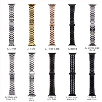 За Apple Applewatch Five Beads Makers Solid Buckle Buckle от неръждаема стомана за Huawei Watch