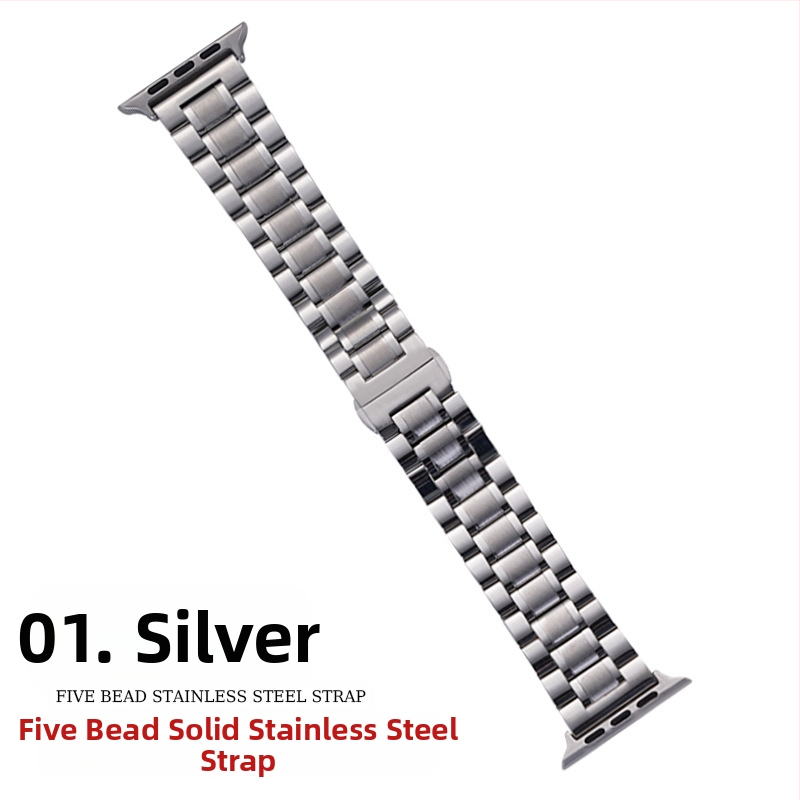 „Apple Watch Five Beads Makers“ tvirtos drugelio sagties „iwatch“ nerūdijančio plieno „Huawei“ laikrodžio dirželis