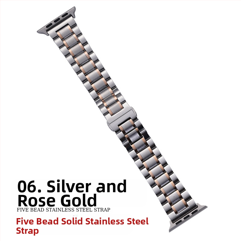 „Apple Watch Five Beads Makers“ tvirtos drugelio sagties „iwatch“ nerūdijančio plieno „Huawei“ laikrodžio dirželis