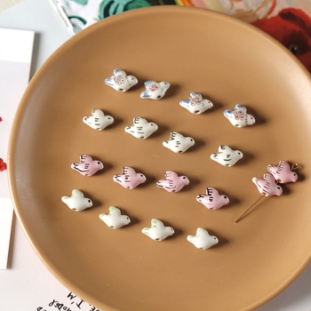 Κεραμικές χειροποίητες χάντρες περιστεριού σε ρετρό ιαπωνικό στιλ, χειροποίητα σκουλαρίκια, αξεσουάρ κοσμημάτων, σπιτικό κολιέ με χάντρες, υλικό