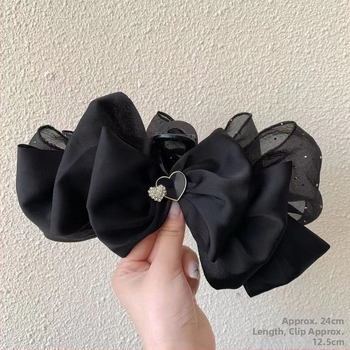 Αξεσουάρ μαλλιών σε στιλ νεράιδας, υψηλής ποιότητας, μεγάλο φιόγκο, πίσω μέρος του κεφαλιού, υψηλής ποιότητας, seersucker, μεγάλο κλιπ με λαβή, κλιπ καρχαρία για γυναίκες