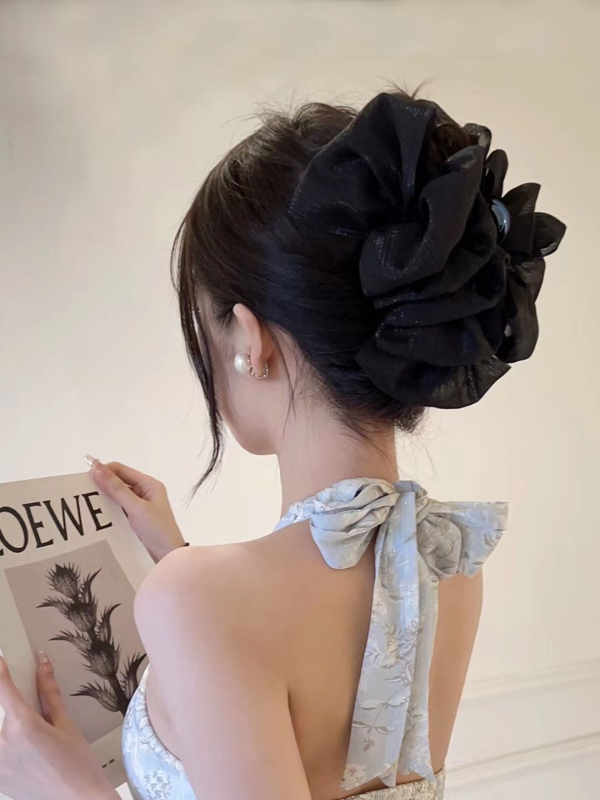 Dodaci za kosu u vilinskom stilu, luksuzni veliki mašna na stražnjem dijelu glave, luksuzni seersucker, velika kopča za hvatanje, kopča za morski pas, pokrivalo za glavu za žene