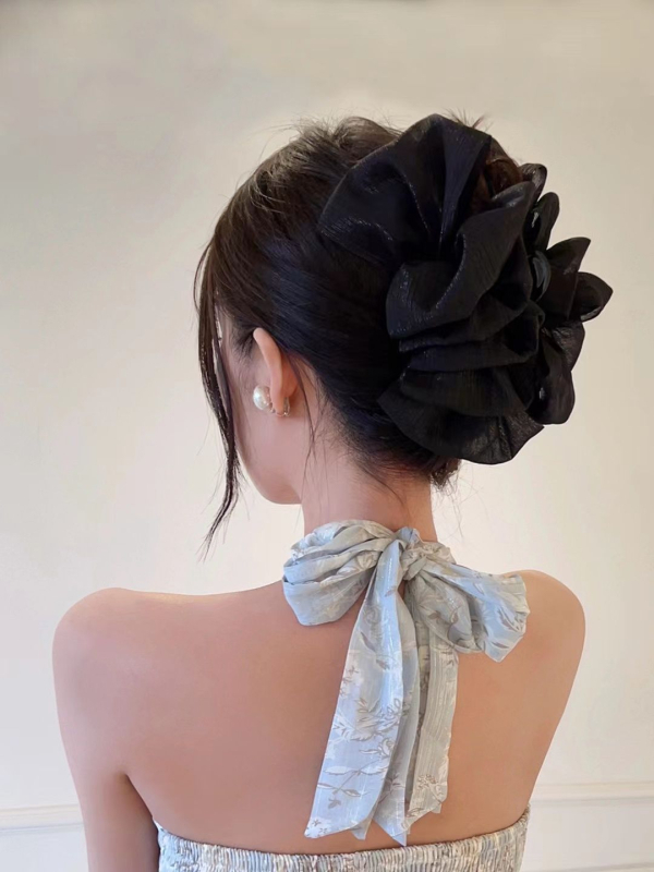 Dodaci za kosu u vilinskom stilu, luksuzni veliki mašna na stražnjem dijelu glave, luksuzni seersucker, velika kopča za hvatanje, kopča za morski pas, pokrivalo za glavu za žene