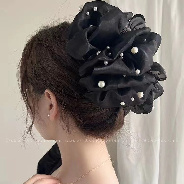 Doplnky do vlasov v štýle rozprávok, luxusná veľká mašľa na zadnej strane hlavy, luxusná spona na vlasy so žraločím klipom, veľká spona na hlavu pre ženy