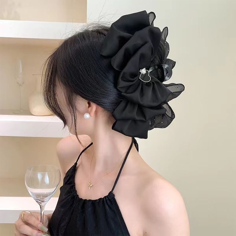 Dodaci za kosu u vilinskom stilu, luksuzni veliki mašna na stražnjem dijelu glave, luksuzni seersucker, velika kopča za hvatanje, kopča za morski pas, pokrivalo za glavu za žene