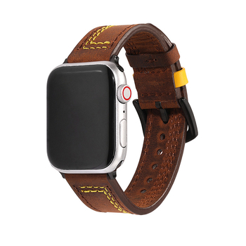 „iWatch Apple“ dirželis, skirtas odiniam 3/4/5/6/SE „Crazy Horse“ odos sluoksniui, retro spalvos, odinis