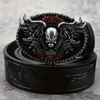 Curea unisex din piele PU, cu cataramă din aliaj, en-gros, în stoc, stil punk la modă, retro în relief