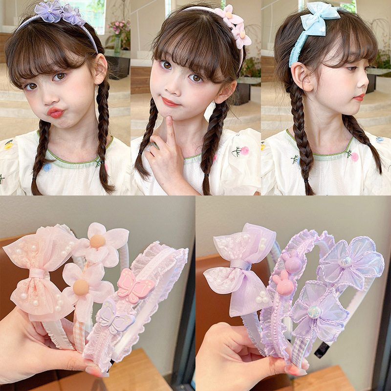 Vaikiška plaukų lyginimo galvos juosta mergaitei, miela kūdikė, gėlė, plaukų segtukas, kaspino formos galvos juosta, mieli plaukų aksesuarai