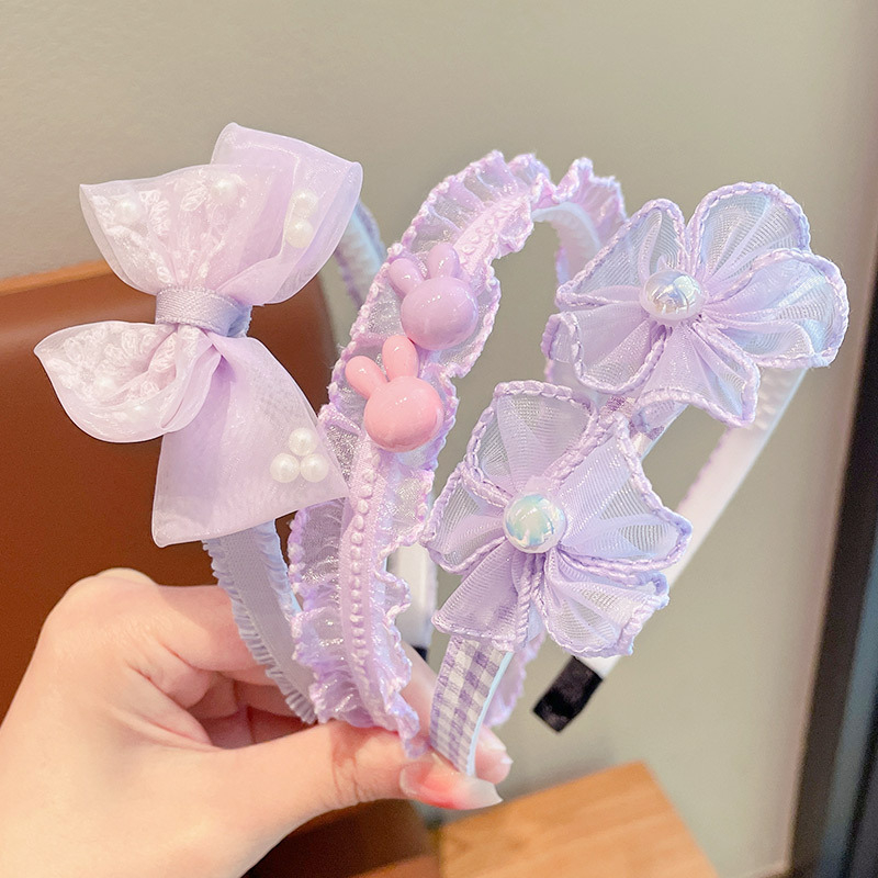 Vaikiška plaukų lyginimo galvos juosta mergaitei, miela kūdikė, gėlė, plaukų segtukas, kaspino formos galvos juosta, mieli plaukų aksesuarai