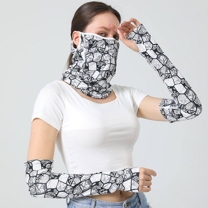 Suvine uus päikesekaitsekreemi mask varrukaga originaalse disainiga ruuduline kõrva riputatav mask mugav kõrvavaba ruuduline ülikond