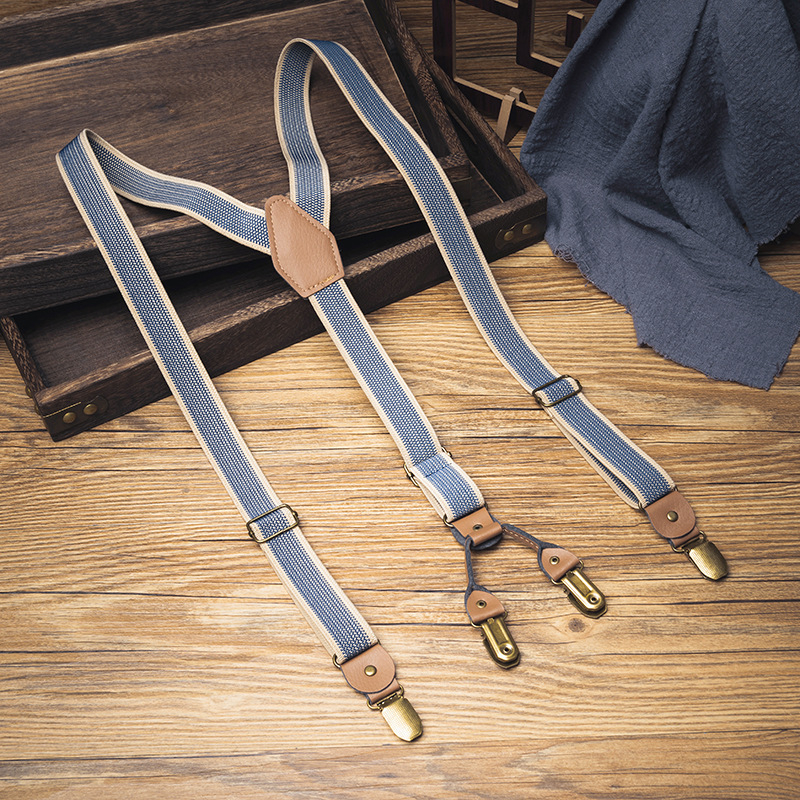 ŠALTINIO dirželio segtukas retro neslystančios kostiumo kelnės suaugusiems Y formos tamprios kelnės diržas universalios storulių kelnių diržas