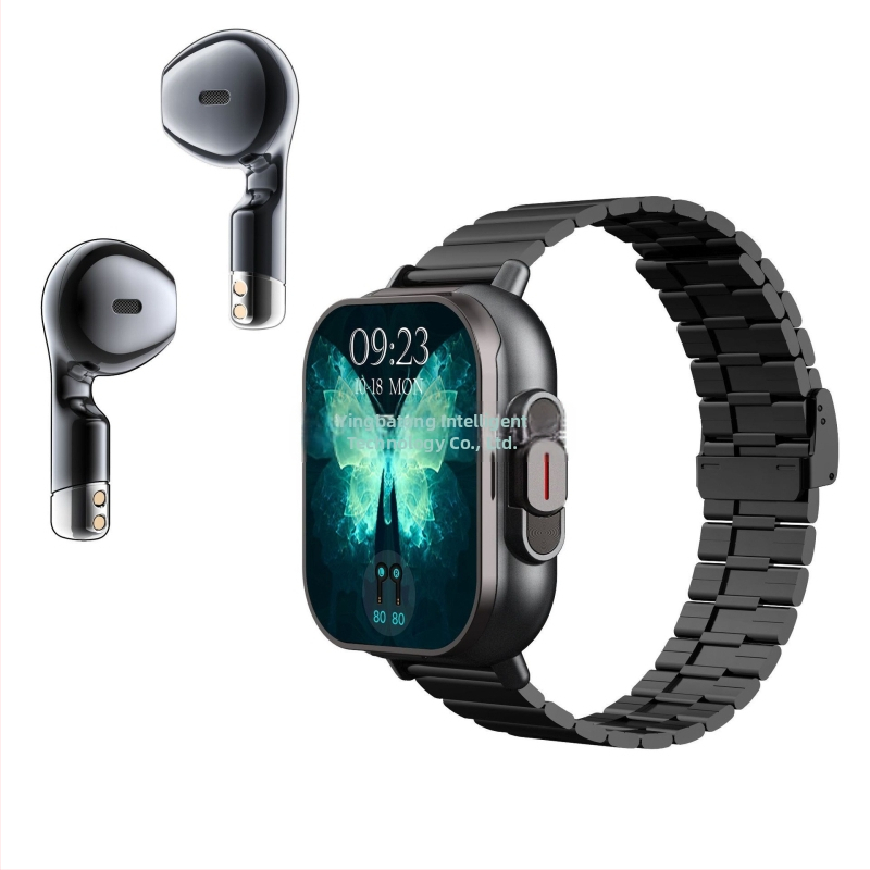 Nové inteligentné hodinky D8 s Bluetooth headsetom, 2-v-1, 2-palcový dotykový displej na celú obrazovku, Bluetooth volanie, Alipay, multifunkčné