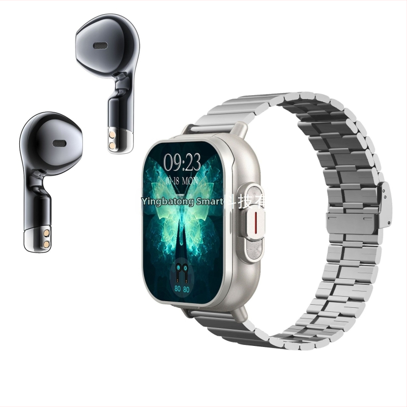 Nové inteligentné hodinky D8 s Bluetooth headsetom, 2-v-1, 2-palcový dotykový displej na celú obrazovku, Bluetooth volanie, Alipay, multifunkčné