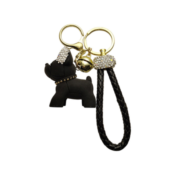 Δημιουργική μεθόδου ρητίνης μπρελόκ κινουμένων σχεδίων σκύλου χαριτωμένο μπρελόκ αυτοκινήτου με διαμάντια κούκλα με μπρελόκ γυναικείας τσάντας