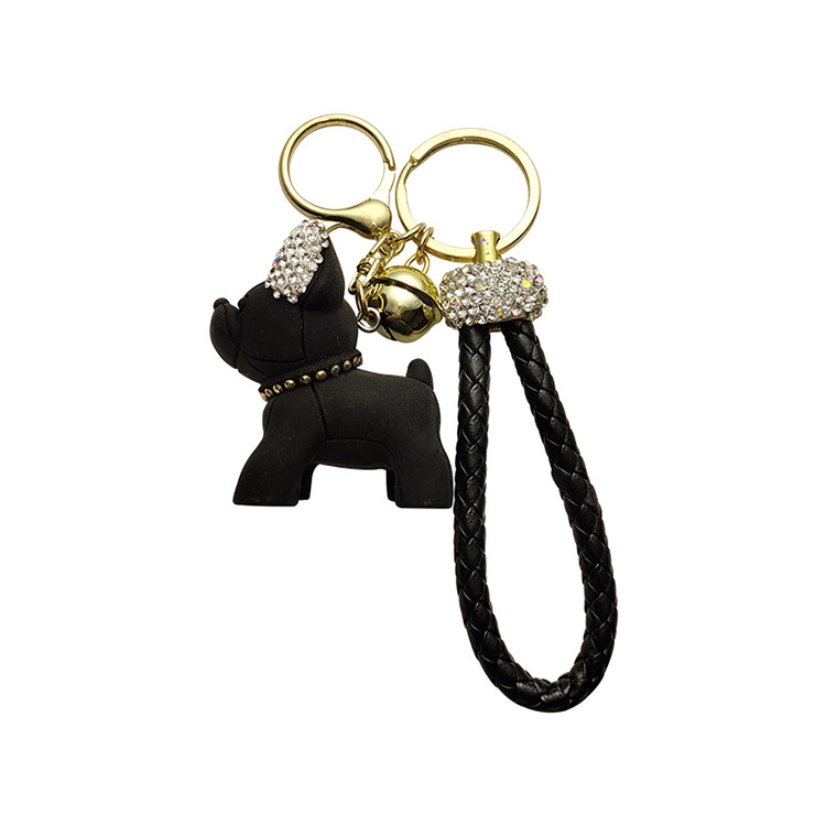 Kūrybinio dervos metodo šuns animacinio filmuko raktų pakabukas mielas deimantinės lėlės automobilio raktų pakabukas moteriškas krepšys