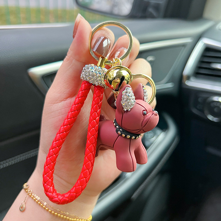 Kūrybinio dervos metodo šuns animacinio filmuko raktų pakabukas mielas deimantinės lėlės automobilio raktų pakabukas moteriškas krepšys