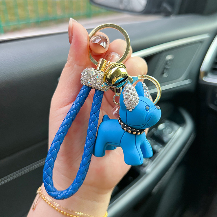 Kūrybinio dervos metodo šuns animacinio filmuko raktų pakabukas mielas deimantinės lėlės automobilio raktų pakabukas moteriškas krepšys