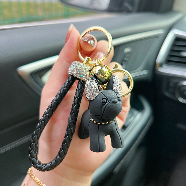Kūrybinio dervos metodo šuns animacinio filmuko raktų pakabukas mielas deimantinės lėlės automobilio raktų pakabukas moteriškas krepšys