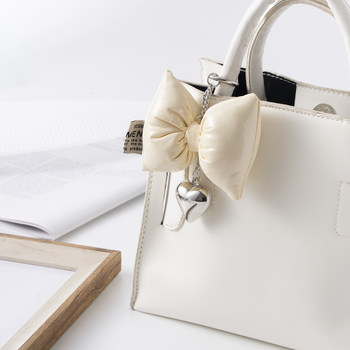 Ins Niche Design Sense ασημί δερμάτινο βαμβακερό μπρελόκ Love Light Luxury Spice Sweet Cool Αλυσίδα κινητού τηλεφώνου