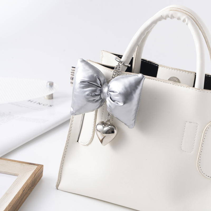 „Ins Niche Design Sense“ sidabro spalvos odinis medvilninis kaspinas, meilės raktų pakabukas, lengvas, prabangus, prieskoninis, saldus, šaunus mobiliojo telefono pakabukas