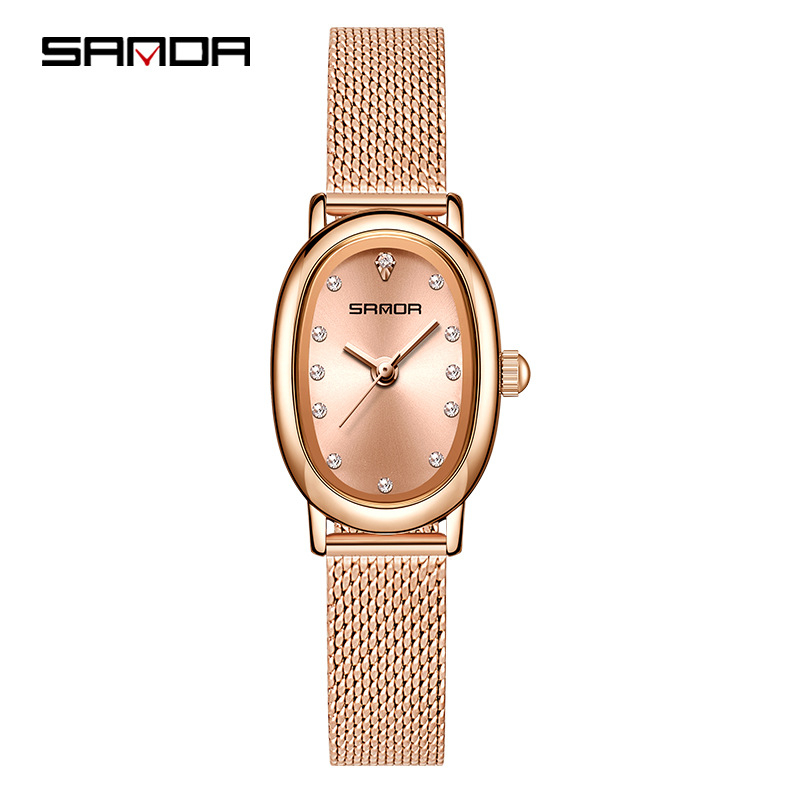„Sanda“ moteriškas laikrodis, tarpvalstybinis, karšto pardavimo kvarcinis laikrodis, kompaktiškas, ovalus, universalus, madingas, vandeniui atsparus moteriškas laikrodis, didmeninė prekyba